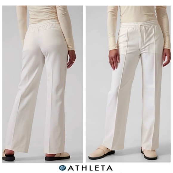 Athleta Pants - 💫NWTS-$120 ATHLETA Endeavor Pants 8 Mid-Rise Wide-Leg Pants Pockets *in Dove